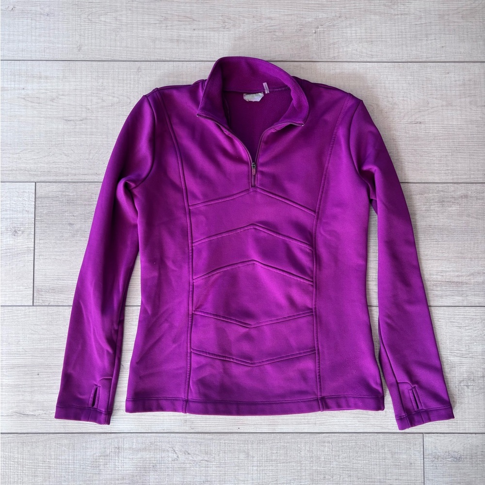 Athleta Magenta Purple Half Zip Fleece Pullover Athleisure Top | Size S